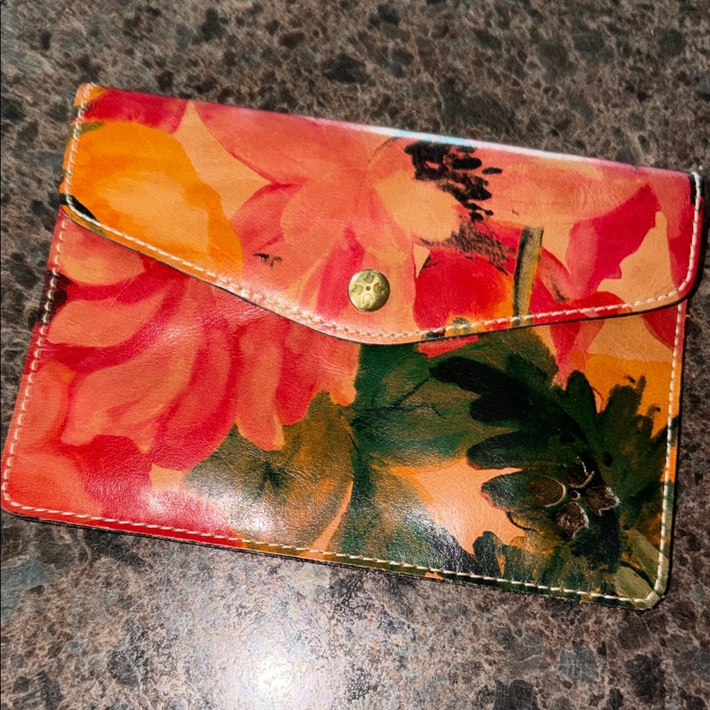 Patricia Nash Floral Envelope Wallet in Orange, Pink & Green